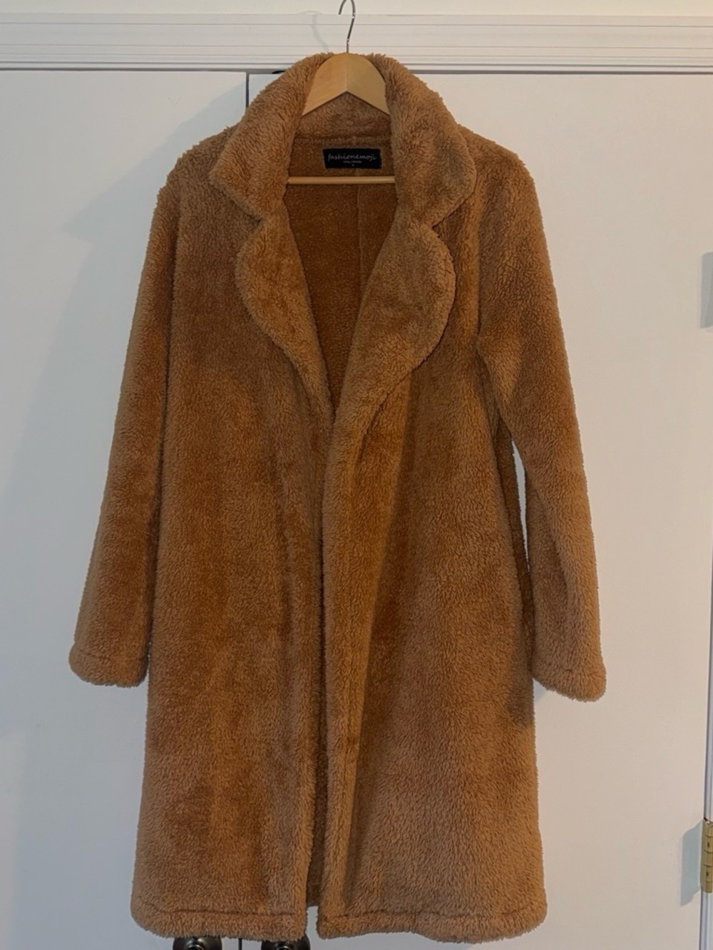Teddy type sherpa Long Coat - Camel Brown